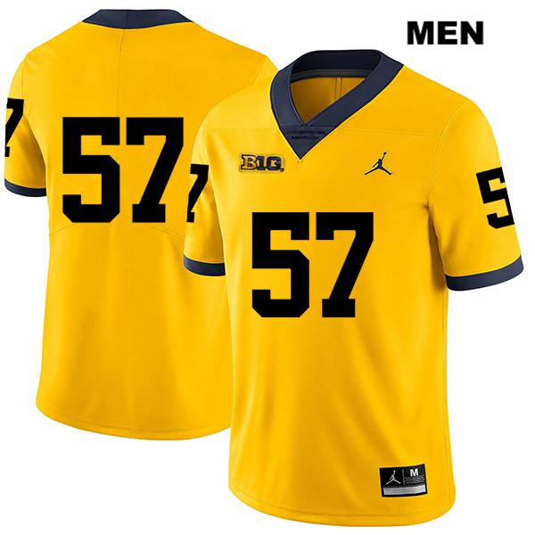 Men's NCAA Michigan Wolverines Joey George #57 No Name Yellow Jordan Brand Authentic Stitched Legend Football College Jersey DP25I73OC